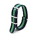 Ritche 22mm Nato Ss Nylon Striped Navy Blue / White，Blue/Green Replacement Watch Strap Band