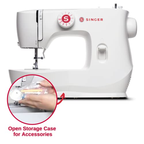 SINGER MX60 Lightweight & Portable Sewing Machine with Accessory Kit & Foot Pedal | 57 Stitch Applications, LED Light & 4-step Buttonhole | Great for Crafts & Mending