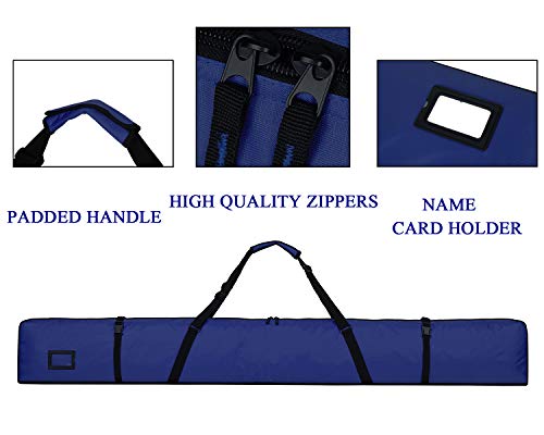 image for AUMTISC Single Ski Bag Travel Padded to Transport Skis Gear Pocket wit