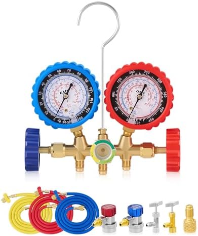 3 Way Refrigerant Gauge AC Diagnostic Manifold Freon Gauge Set For R134A R12 R22 R502 - View #3