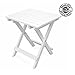 Songsen Outdoor Quick Folding Camping Stool Wooden Adirondack Side Table,White