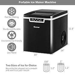 COSTWAY Countertop Ice Maker, 26LBS/24H Portable