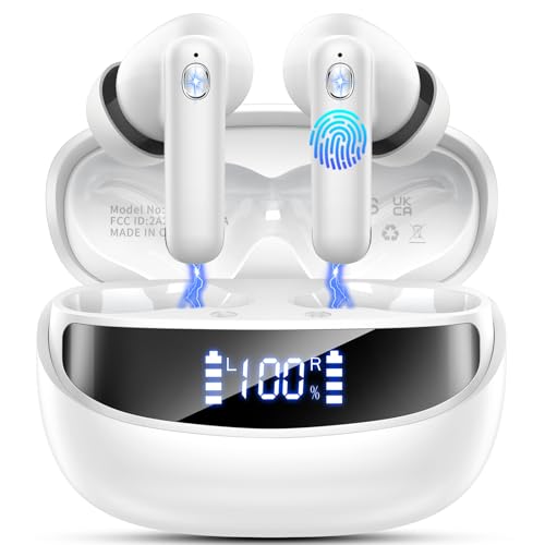 Kopfhörer Kabellos Bluetooth, Bluetooth Kopfhörer, 2026 50 Std Spielzeit In Ear Kopfhörer mit 4 ENC Noise Cancelling Mics, IP7 Wasserdicht Kabellose K
