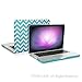 TOP CASE Chevron Series Hot Blue/Turquoise Rubberized Hard Case Compatible Old Generation MacBook Pro 13-Inch (13