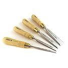 Narex Czech Steel Premium 4 pc Set True Imperial 1/4", 1/2", 3/4", 1" Bench Cabinetmaker Chisels w/ Hornbeam Handles 863251
