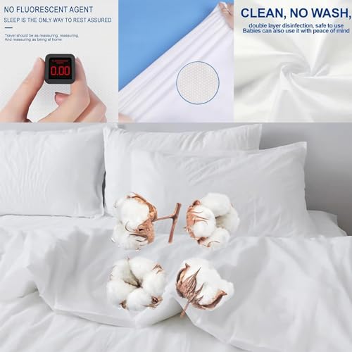 8 Pcs Disposable Bed Sheets Travel For Hotel, With 2 Sheet Quilt Covers, And 4 Pillowcase Business Trip Spa Hotel