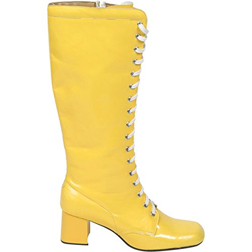 Adult Yellow Lace Up Zipper Boots (Sz: Small 5-6)