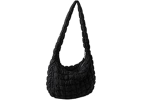 TWOYOMN Quilted Puffer Tote Bags for Women Lightweight Quilted Padding Shoulder Bag Satchel Handbag Zip Puffer Bag Green