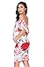 My Bump Womens Off Shoulder Maternity Dress - Ruched Ruffle Off Shoulder Baby Shower Pregnancy Dress (Made in USA) (Medium, Ivory/Red Flower)