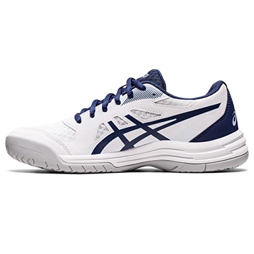 ASICS Women's Upcourt Volleyball Shoes, 8, White/DEEP Ocean in - Main Image