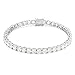 JINAO 1 Row AAA Gold Silver All Iced Out Tennis Bling Lab Simulated Diamond Bracelet （6mm Silver 8