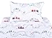 J pinno Twin Sheet Set Bedroom Decoration Gift, 100% Cotton, Flat Sheet + Fitted Sheet + Pillowcase Bedding Set (Train, Twin)