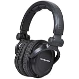 Monoprice Premium Hi-Fi DJ Style Over the Ear Professional Headphones - Black with microphone for Studio PC Apple Iphone iPod Android Smartphone Samsung Galaxy Tablets MP3