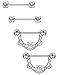 Masedy 2-4 Pairs 14G 316L Stainless Steel Nipplerings Nipple Tongue Rings Barball CZ Body Piercing