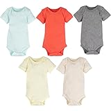 5-Pack Solid White or Unisex Neutral Color 100% Cotton MiracleWear Baby Bodysuits by Miracle Blanket