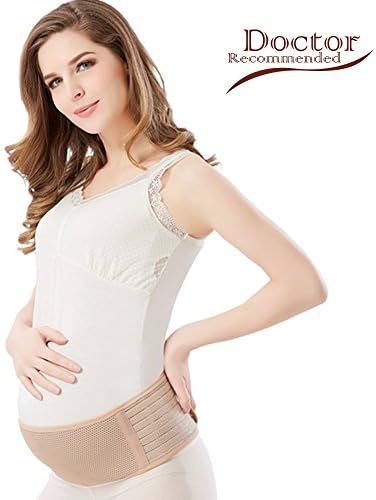 Vikes Maternity Support Belt- Breathable Pregnancy Belly Band Abdominal Binder- Adjustable Back/ Pelvic Support- One Size