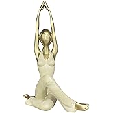 Semeid Yoga Figurines and Statues Yoga Girl Sculpture 3D Cow Face Yoga Pose Figure Decor Ornaments for Home Office Meditation Room Yoga Studio Decoration