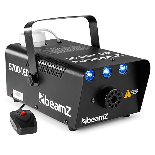 Beamz S700-Led Machine À Fumée Avec Led Effet Glace, 700 Watts, 3 X Led Bleu, 75M3 De Fumée Par Minute, Réservoir De 250 Ml, Télécommande Filaire, Idéal Pour Soirée, Animation Et Mariage
