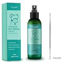 Fancymay Premium Pet Dental Spray (Large - 8Oz) for Dogs and Cats, Eliminate Bad Dog Breath and Bad Cat Breath, Fights Pet Tartar Build Up, Dog Dental Care To Refresh Breath