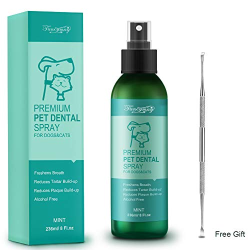 Fancymay Premium Pet Dental Spray (Large - 8Oz) for Dogs and Cats, Eliminate Bad Dog Breath and Bad Cat Breath, Fights Pet Tartar Build Up, Dog Dental Care To Refresh Breath