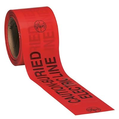 Klein Tools 58002 Caution Barricade Warning Tape, 3-Inch x 200-Foot: CAUTION-BURIED ELECTRIC LINE