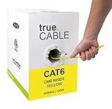 trueCABLE Cat6 Riser (CMR), 1000ft, Yellow, 23AWG 4