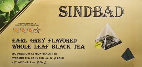 Sindbad Earl Grey Black Whole Leaf Tea, 100 Pyramids