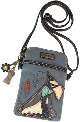 Chala Schnauzer Cellphone Crossbody Handbag - Convertible Strap Schnauzer Mom Gift