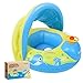 Peradix Baby Pool Float with Canopy, Inflatable Baby Swimming Ring with Removable Sun Protection Shade, Whale Toddler Floaties Water Infant Swim Float Toys