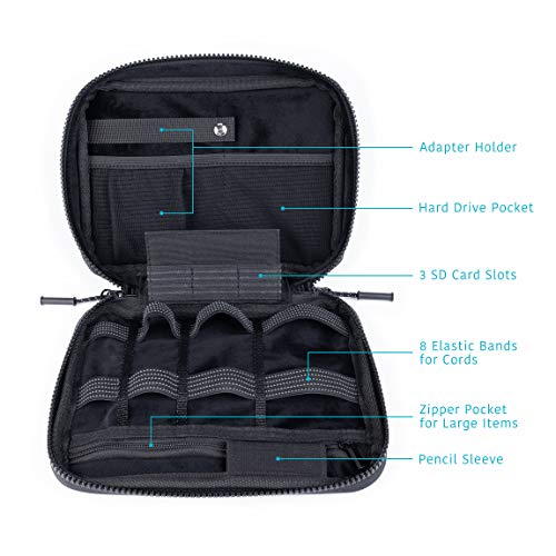 Comfyable Wire Organizer Bag, Power Charging Cord Travel Case, Computer Accessories for Apple Accessory, Cable Wire Gadget Storage Case Holder Black
