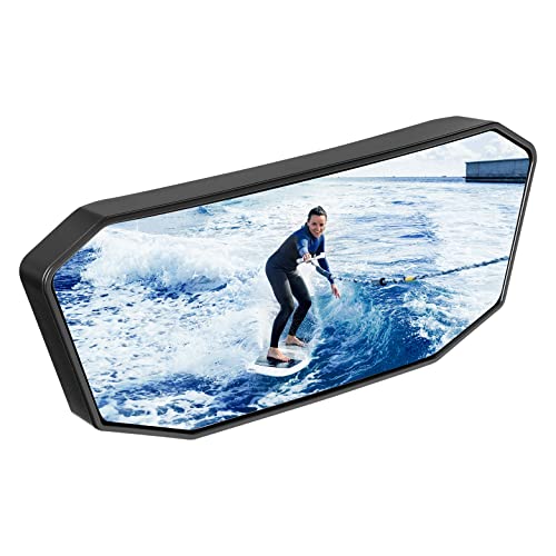 KEMIMOTO Marine Boat Mirror, 10.5 in x 4 in, Universal Rear View | Upgraded Size, For Ski Boats Pontoon Boats, Water Skiing Sport Wakeboarding Surfing