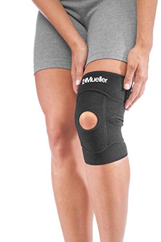 soporte de rodilla ajustable mueller, negro, talla única | rodillera ajustable