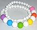 Baby Teething Necklace (Rainbow)-Made With 100 Percent Food Grade Silicone Teether Beads, Chewable Jewelry