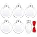 Auihiay 3.15 Inch Christmas Plastic Discs Ornaments, Clear Disc Balls Fillable for DIY Craft Projects, Valentines Day, Wedding, Birthday, Party, Home Decor (Pack of 6)
