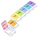 Weekly Pill Organizer - 7 Day Pill Case, Push Button Medicine Organizer, Daily Detachable Vitamin Container, Extra Large Pill Case Box for Pills Fish Oil Vitamin Supplements-Once-a-Day