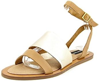 Adam Tucker Women's Eclipse5 Platinum/saddle Leather Flat Sandal 8.5