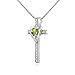 Sterling Silver Gem Cross Heart Pendant Necklace for Girls, Teens or Women