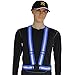AUOON Reflective Running Vest,Safety Reflective Vest with Adjustable Strap for Running,Cycling, Motorcycle and Walking,Fits over Outdoor Clothing,Breathable Waterproof Lightweight (2 Pack Black Blue)