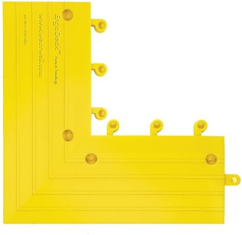 Wearwell PVC 560 ErgoDeck Anti-Fatigue Outside Corner Ramp, for Wet Areas, 6 Width x 15 Length x 7/8 Thickness, Yellow (Pack of 4) by Wearwell Industrial
