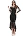 ohyeah Women Solid Formal Lace Maxi Dress Long Sleeve Off Shoulder Elegant Party Gown Mermaid Dress