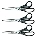 Westcott All Purpose Value Scissors, 8' Bent, Pack of 3, Black primary