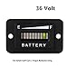 AIMILAR 36V Battery Indicator - 36 Volt LED Battery Gauge Meter for EZGO Golf Cart Trojan Batteries