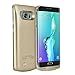 S6 Edge Plus Battery Case,Slim External Battery Case,4200mAh Portable Backup Battery Charger, Cover Case Compatible with Samsung Galaxy S6 Edge Plus,Rechargeable Power Bank Case(Gold)