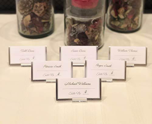 Place Card Holder Set - 24 Pack/Set Includes Adhesive Dots for Stability. Acrylic Placement Holders for Wedding Receptions, Banquet Tables, Buffet Tables, and Table Numbers - Thumbnail 3