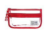 Rough Enough Vintage Clear Transparent Plastic Pencil Case Pouch Zipper Organizer Holder Waterproof Business Receipts Cosmetic Makeup Storage Bag for Boys Girls School Students Kids