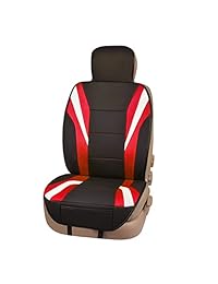 CAR PASS Delux Sideless   Funda universal para asiento de coche (1 juego), Negro y rojo