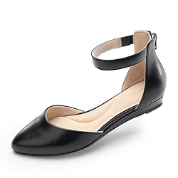Cusolemore Women's Closed Toe Flat Shoes with Ankle