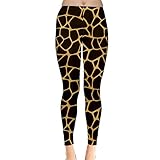 CowCow Womens Brown And Yellow Giraffe Spotted Repeatable Leggings, Brown - M