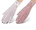 Nurbijar Women Stretch Breathable Lace Gloves Anti-slip Full Palm Touch Screen UV Protection Driving Gloves (Pack of 2, White, Pink)