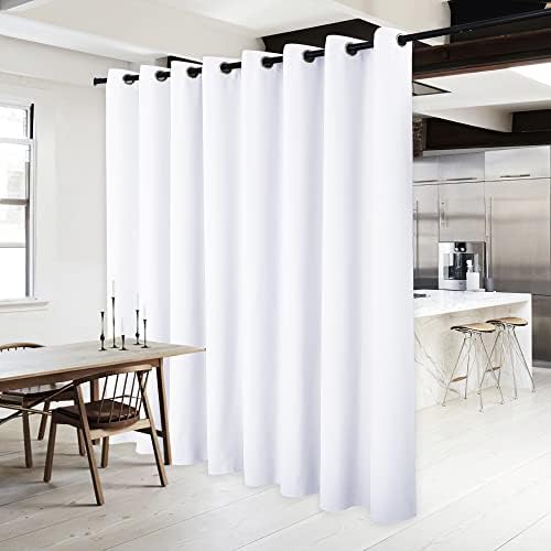 NICETOWN Patio Door Curtain Panel (120 inches Wide, Pure White, 1